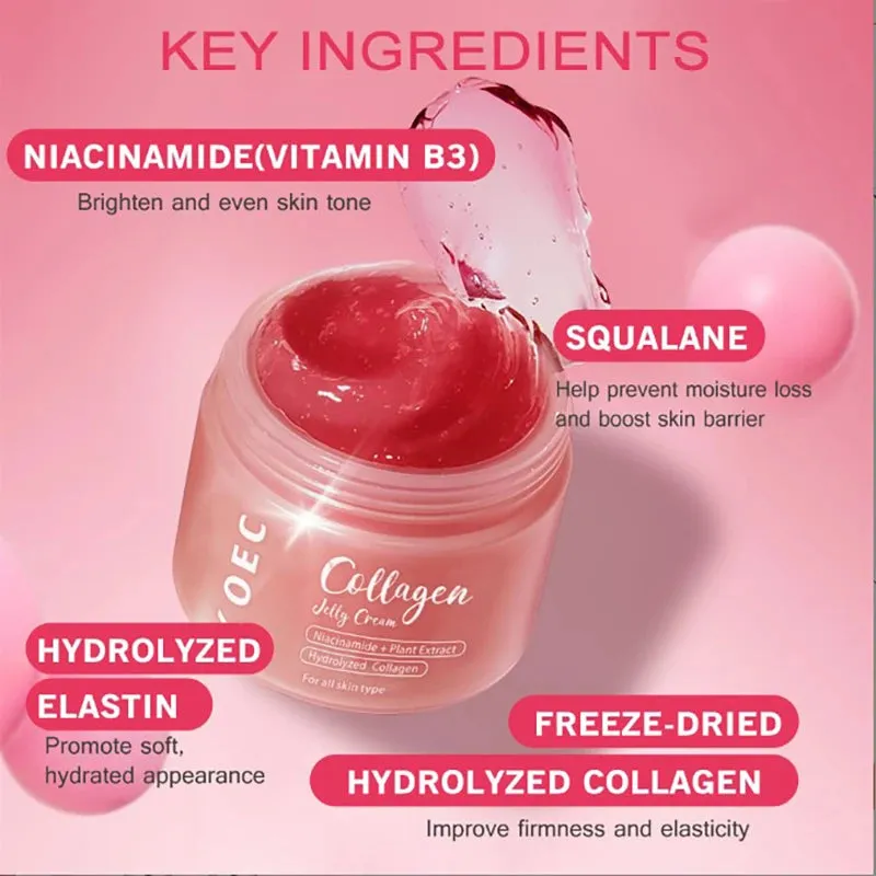 100g Collagen Jelly Face Cream Enhances The Skin's Barrier Improve Firmness Elasticity Soft Moist Essence Shrink Pores Cosmetics