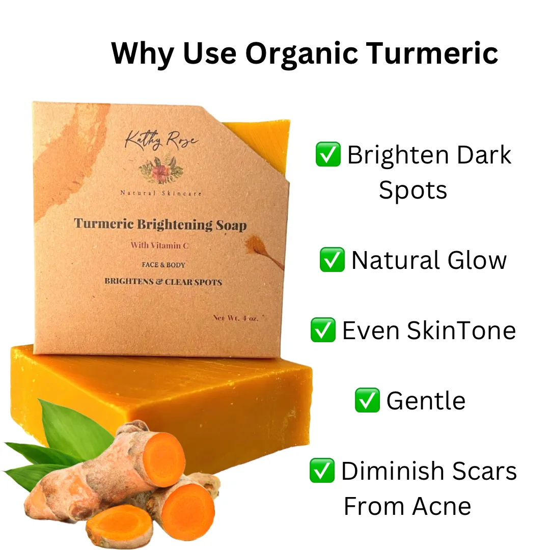 3 PACK Turmeric Brightening Soap for Dark Spots by KathyRoseNaturals