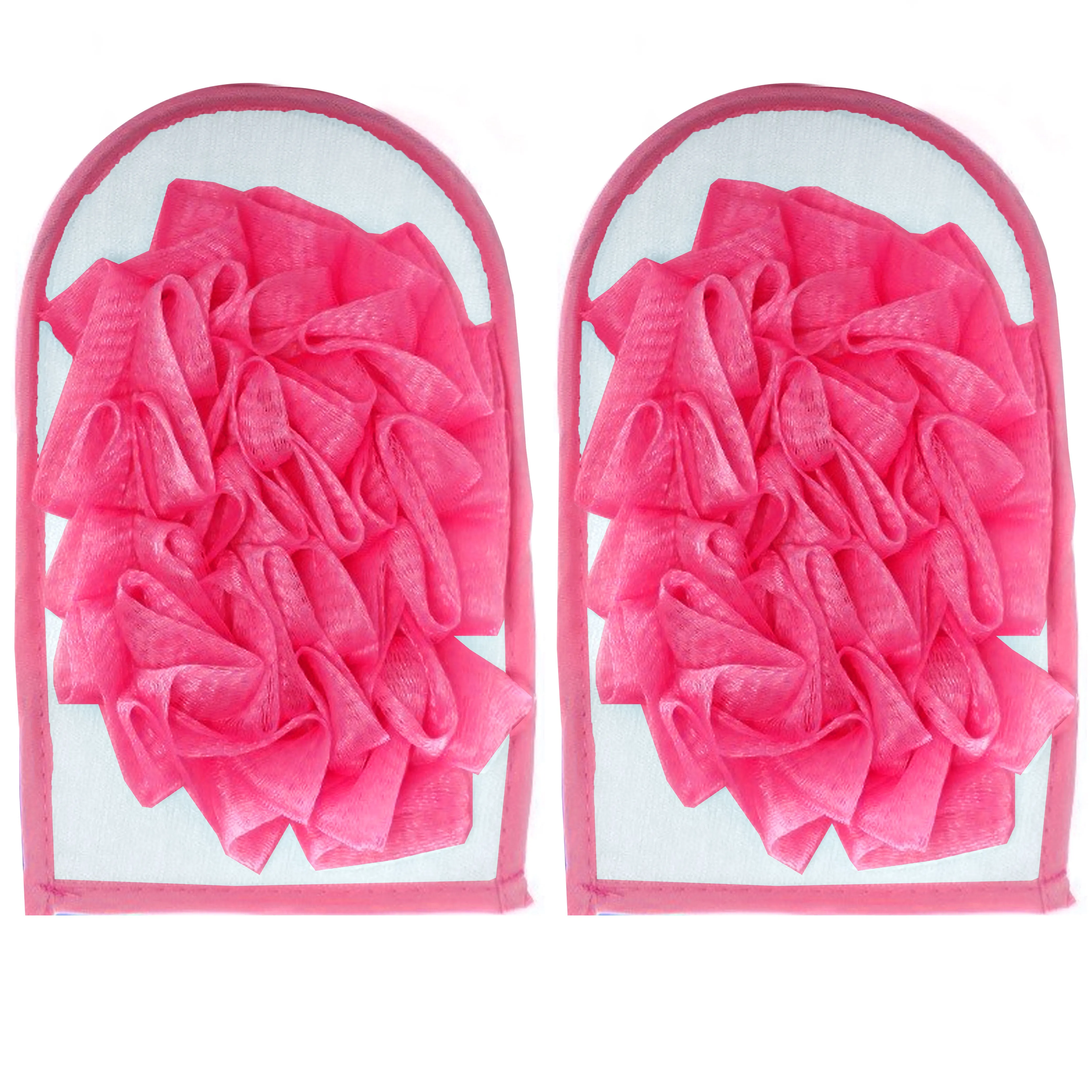 4 Pc Bath Shower Scrubber Glove Body Skin Exfoliating Cloth Massage Sponge Spa