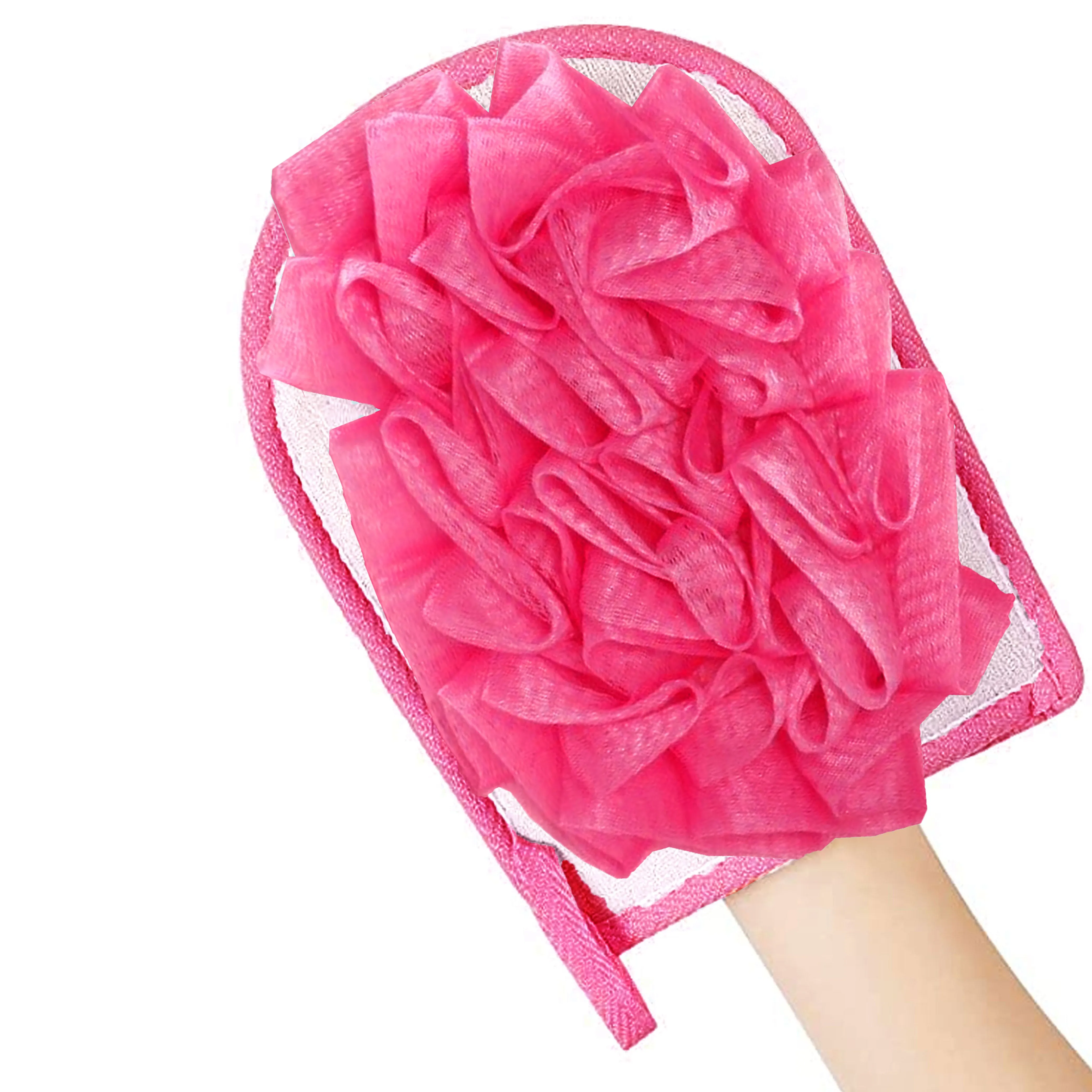 4 Pc Bath Shower Scrubber Glove Body Skin Exfoliating Cloth Massage Sponge Spa