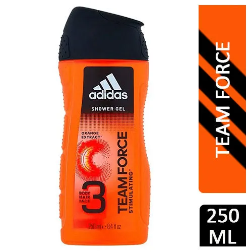 Adidas Team Force 3In1 Shower Gel With Orange Extract 250ml
