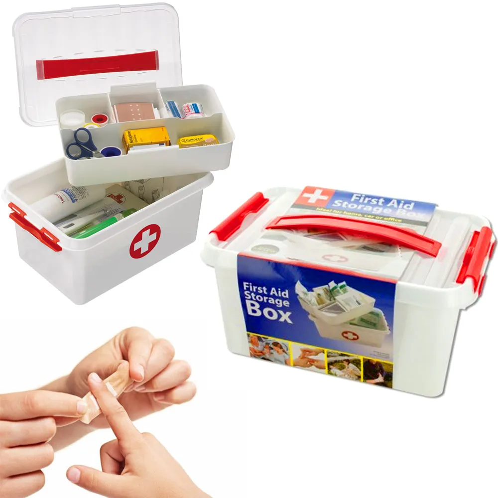 First Aid Storage Box Empty Kit Bag Travel Sport Medical Emergency Outdoor Camp