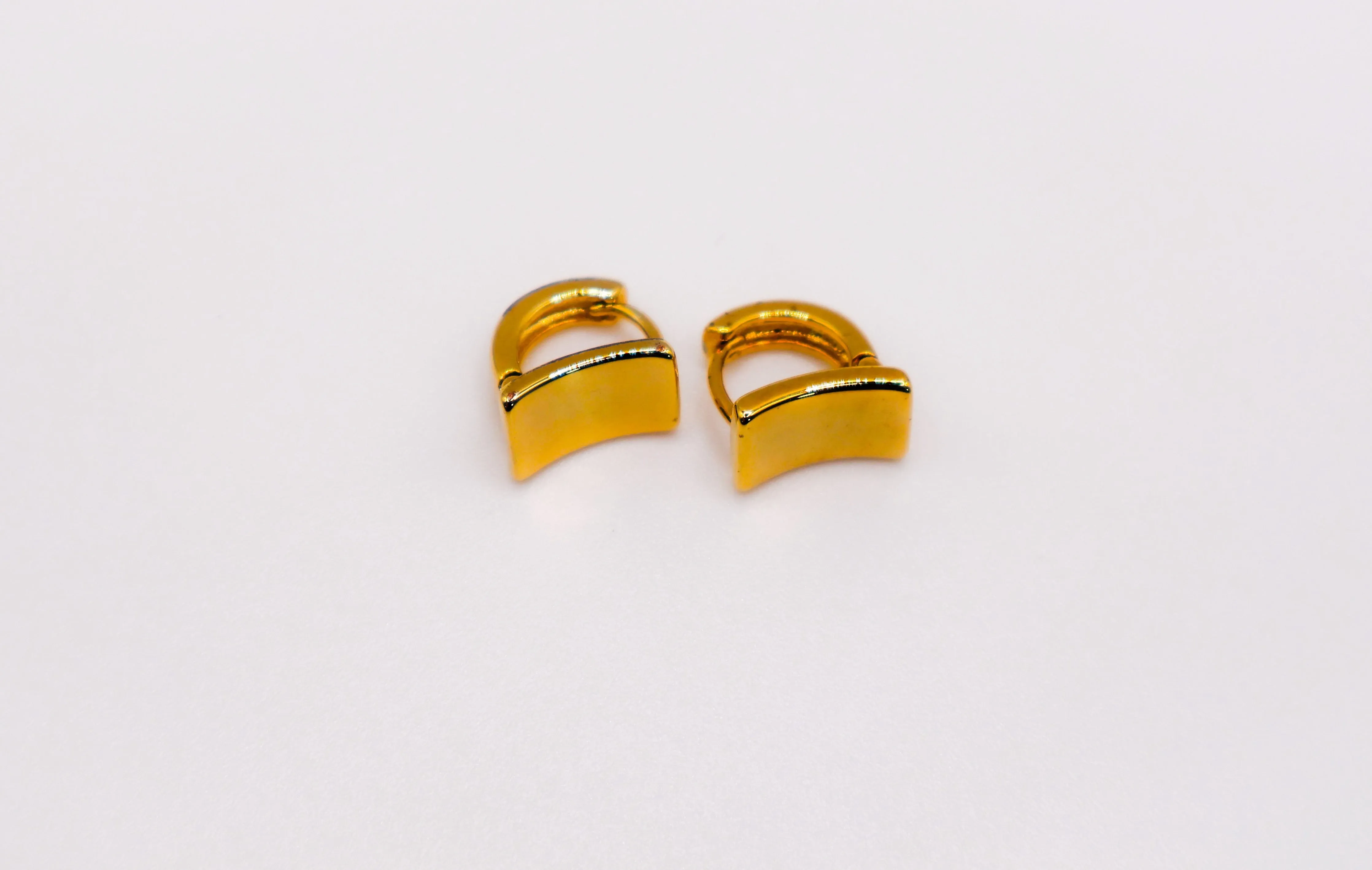 Golden Lock Rectangle Earrings