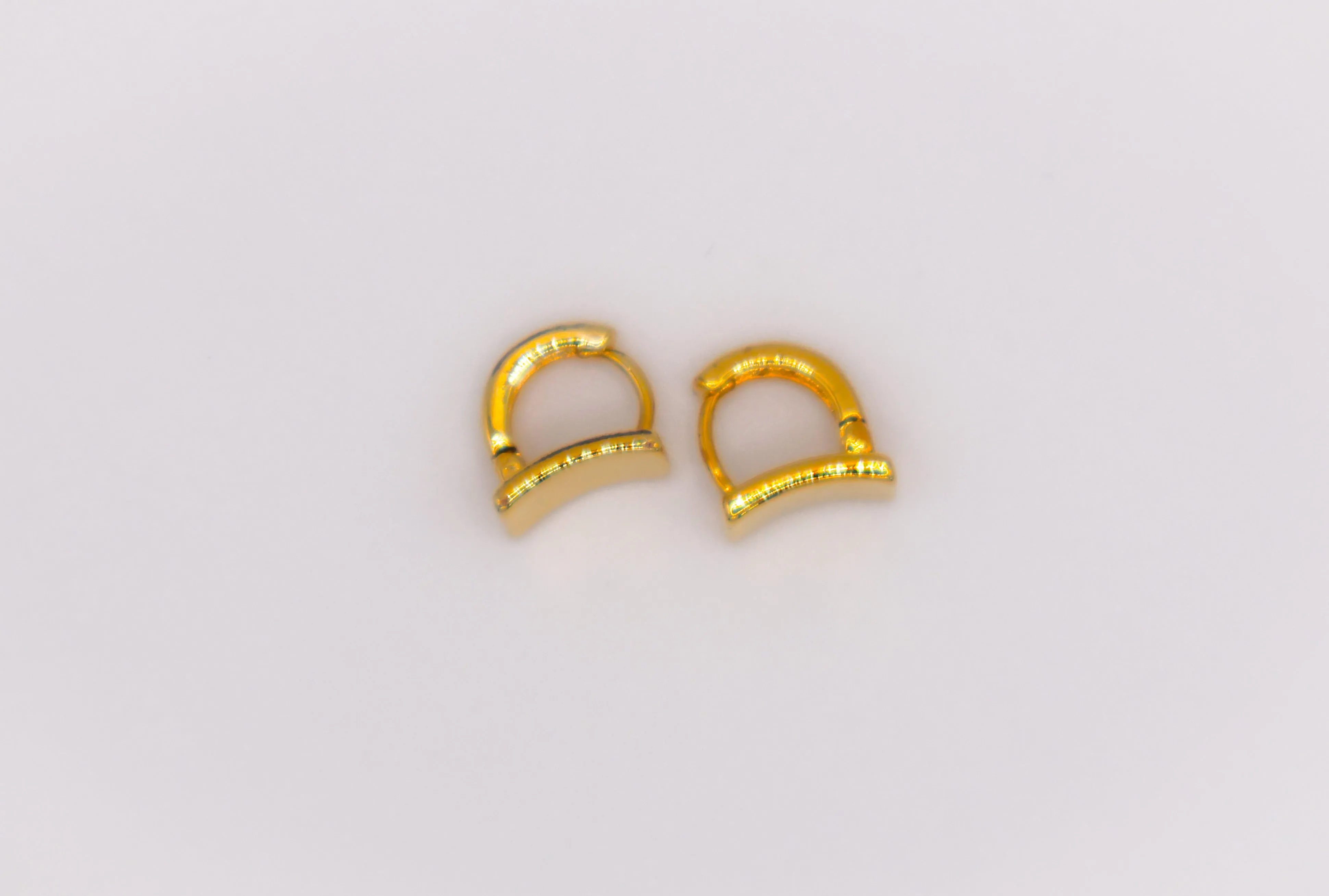 Golden Lock Rectangle Earrings