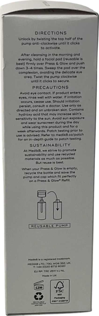 medik8 Press & Glow Daily Exfoliating Pha Tonic With Enzyme Activator 200ml