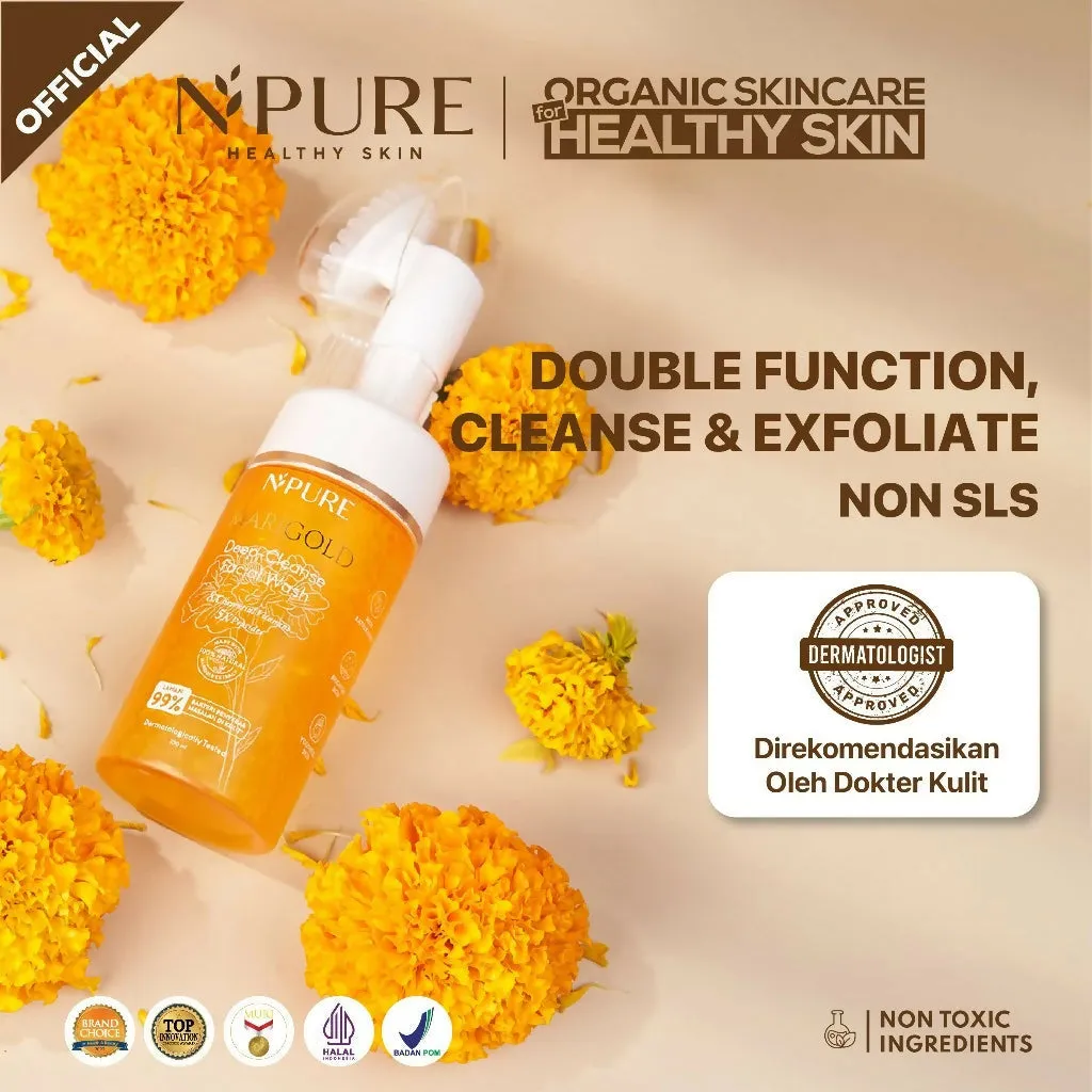 NPURE Facial Wash Marigold/ Deep-Cleanse / Anti Aging Facial Wash / Sabun Wajah Natural
